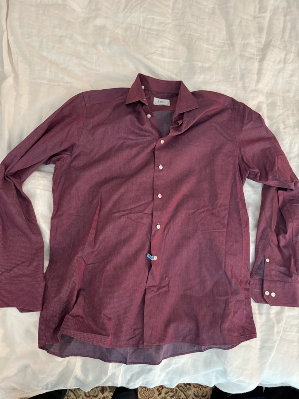 Eton Men's Wine Red Dress Shirt